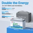 thumbnail image 2 of Redodo 2 Pack 12V 100Ah LiFePO4 Battery Bluetooth 100A BMS Remote Control Lithium Battery Low-Temp Protection for Trolling Motor RV, 2 of 10