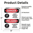 thumbnail image 2 of (2 Pack) Safety Harness And Lifeline Required Bilingual OSHA Danger Sign, 2 of 7