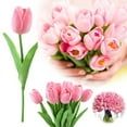 thumbnail image 2 of Hand-Held Flower Arrangement Living Room Flower Arrangement Simulation Tulip Dark Pink - 1Pcs/Set Real Artificial Flowers Home Wedding Decor Artificial Flowers Home Wedding Decor Photograph Prop, 2 of 8