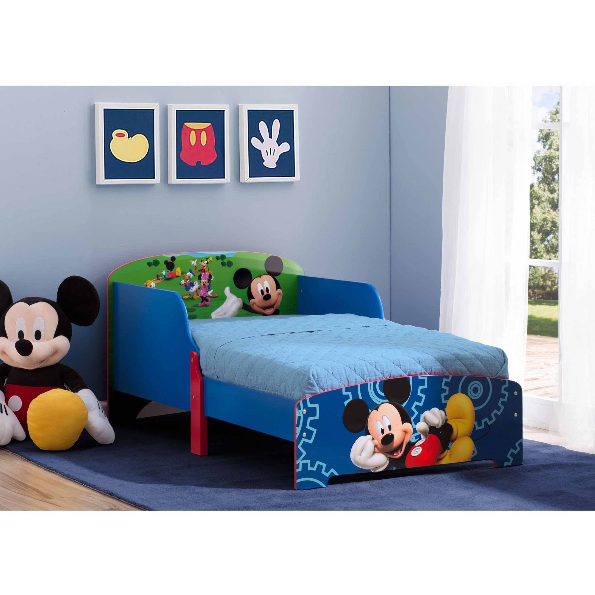 Delta Children Disney Mickey Mouse Wooden Toddler Bed, Blue 