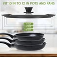 thumbnail image 2 of Universal Lid for Pots, Pans and Skillets, Tempered Glass Lid with Heat Resistant Silicone Rim Fits 10'', 11'', 12'' Diameter Cookware, Replacement Lid for Frying Pan & Cast Iron Skillet, 2 of 7