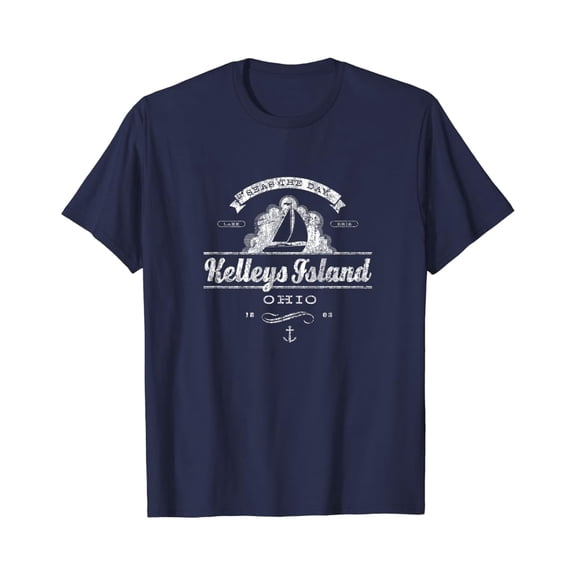 Simple Fit Kelleys Island Oh Sailboat T-Shirt Vintage Nautical Tee All Size S-5XL