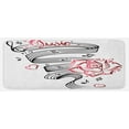 thumbnail image 1 of Tattoo Kitchen Mat, Language of Love Musical Note Inspiration on Music Sheet with Rose Hearts, Plush Decorative Kitchen Mat with Non Slip Backing, 47" X 19", White Black and Pink, by Ambesonne, 1 of 1