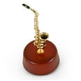 thumbnail image 2 of Incredibly Detailed 18 Note Miniature Saxophone With Rotating Musical Base - Singing In The Rain, 2 of 2