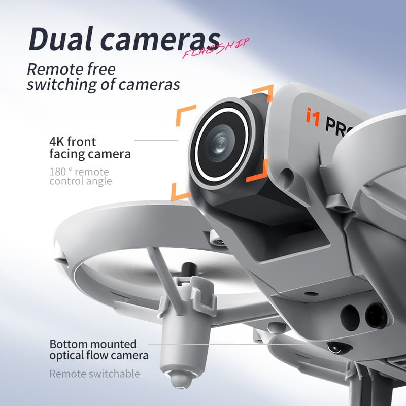 Mini Drone with HD Camera, RC Quadcopter with 360° Flip, Obstacle Avoidance, 180° Adjustable Camera, One Key Take Off/Land, Optical Flow Position, 2 Batteries