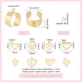 thumbnail image 3 of 6 Sets Charm Rings Stainless Steel Ring Adjustable Rings with Heart Pendants Golden Heart Moon Charms Hollow Heart Open Cuff Finger Ring Components for Women's DIY Ring Jewelry Making, 3 of 9
