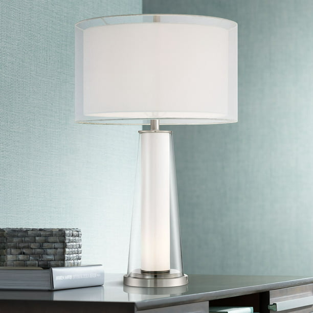 360 Lighting Modern Table Lamp With, Contemporary Glass Lamp Shades