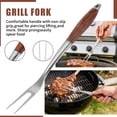 thumbnail image 2 of 4PCS BBQ Grill Tools Set Stainless Steel Heavy Duty Grilling Accessories Kit with Spatula Tongs Fork Grill Brush Wooden Handle for Outdoor Camping Backyard Barbecue Cooking, 2 of 7