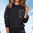 thumbnail image 6 of ManxiVoo Oversized Plush Lined Sweater For Women Long Sleeve Round Neck Casual Pullover Cozy Loose Fit Weekend Wear XXXXL Size Dark Gray, 6 of 9