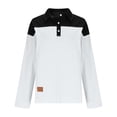thumbnail image 3 of SCSAlgin Women Long Sleeve Denim Patchwork Tops Loose Fit Color Block Pullover Sweatshirt Retro Streetwear, 3 of 6