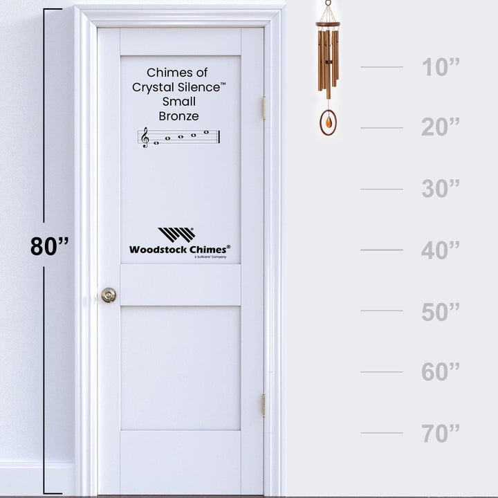 Woodstock Windchimes Crystal Silence Bronze, , Wind Chimes For Outside, Wind Chimes For Garden, Patio, and Outdoor Décor, 21"L
