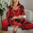 thumbnail image 6 of Daiia Black Spider Web With Spiders for Women's Long-Sleeved Pajama Set – Soft & Comfortable Sleepwear Button-Up Pajamas Cozy Lounge Wear-Large, 6 of 7