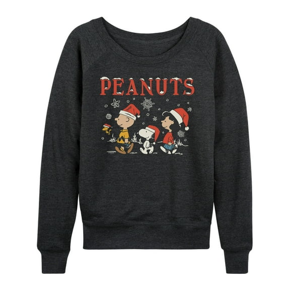 Peanuts - Snowflakes - Women's French Terry Long Sleeve Pullover