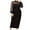 Black Plus Size Formal Dresses, variant on UTSJKR Women's Plus Size Formal Dresses Long Sleeve Sundress 2024 Fashion Classic Solid Tulle Patchwork High Neck Dress Slim Fit Pencil Midi Party Dress Black L