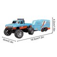 thumbnail image 2 of Mini Rc Monster Truck, 1/64 Scale Monster Truck Remote Control Car with Lights, 2.4Ghz Remote Control Rechargeable Mini Monster Truck Rc, Alloy Rc Semi Truck, Speed Adjustable (With Trailer ), 2 of 6