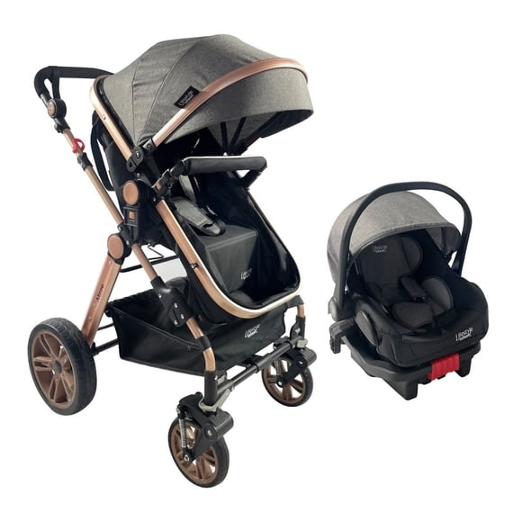 Carriola Para Bebé Tipo Sistema De Viaje Cómoda Negro Con Gris Alizze Lifestyle By Infanti 232VV35BKG