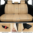 thumbnail image 6 of For Mazda 2,3,6 Car 5 Seat Covers Full Set w/ 4 Pillows Luxury PU Leather Cushion Protector Waterproof Beige, 6 of 10