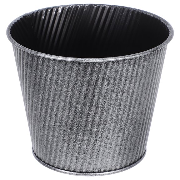 Vintage Style Retro Iron Bucket Flowerpot Planter with Charming Tinsel for Indoor and Outdoor Gardening