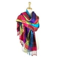 thumbnail image 4 of Double Side Rainbow Silky Colorful Exotic Pashmina Wrap Shawl Scarf, 4 of 4