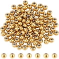 thumbnail image 1 of 100 cuentas redondas de acero inoxidable 304 de 4 mm, espaciadoras de metal, cuentas doradas, cuentas sueltas lisas, 1 of 9