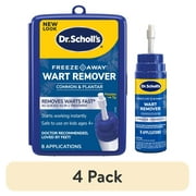 (4 pack) Dr. Scholl's Freeze Away® Wart Remover 8 Applications Freeze Therapy Removes Common and Plantar Warts