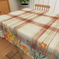 thumbnail image 3 of Tchckioa Autumn Line Grid Tablecloth for Restaurant,Rectangle 52x70 Stain Proof Table Cover, 3 of 6