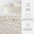 thumbnail image 5 of Noble Linens Apricot Rose 3-Piece Patterned Duvet Cover Set, Queen, 5 of 6
