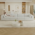 thumbnail image 4 of MAYEERTY 157.6" Cloud Sofa White Corduroy Deep Seat Double-Layer Removable Cushion No Assembly Multi-Rooms, 4 of 5