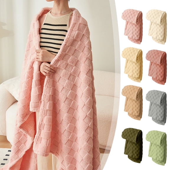 ZFYXGS Thickened Solid Colour Pineapple Fleece Blanket Coral Fleece Sofa Cover Blanket Coral Fleece Gift Blanket Nap Blanket 39x59 inches