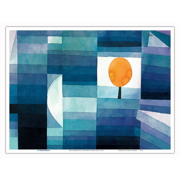 The Harbinger of Autumn - From an Original Cubism Abstract Painting by Paul Klee c.1922 - Master Art Print (Unframed) 9in x 12in