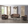 thumbnail image 2 of Ottomanson Paradise Sleeper Loveseat, Brown Microfiber, 2 of 7
