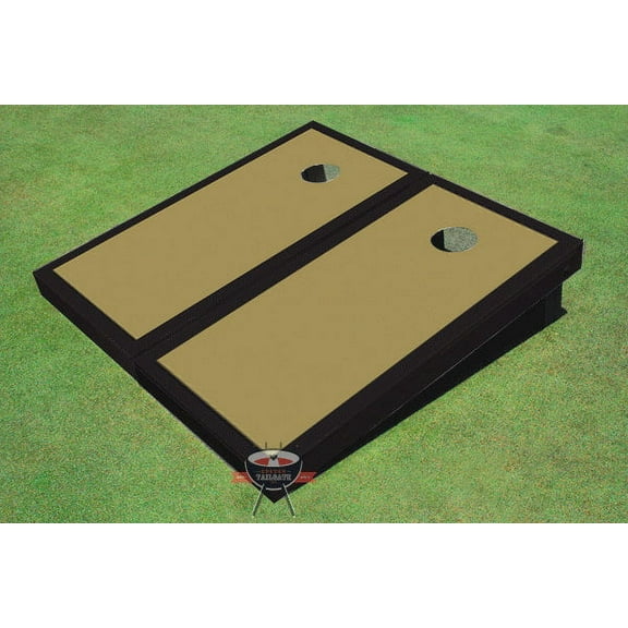 Gold and Black Matching Border Cornhole Boards