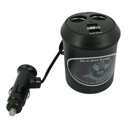 Cup Holder Car Charger for Cricket Debut Smart/S3/S2/Flex – 2-Port Power Adapter DC Socket Splitter