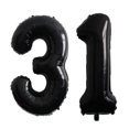 thumbnail image 1 of Globos de aluminio con números negros para niños y adultos, decoración de fiesta de cumpleaños, suministros de 2 piezas, 40 pulgadas, 10, 11, 12, 15, 20, 25, 30, 45, 50 y 60 años, 1 of 7