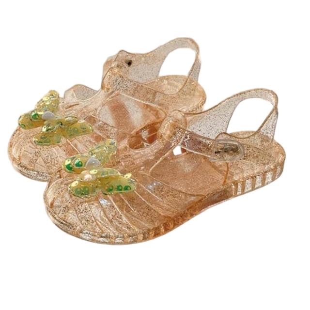 Niños Sandalias Niños Verano Gelatina Goma Niños Y Niñas Cristal Transparente Princesa Zapatos de Playa