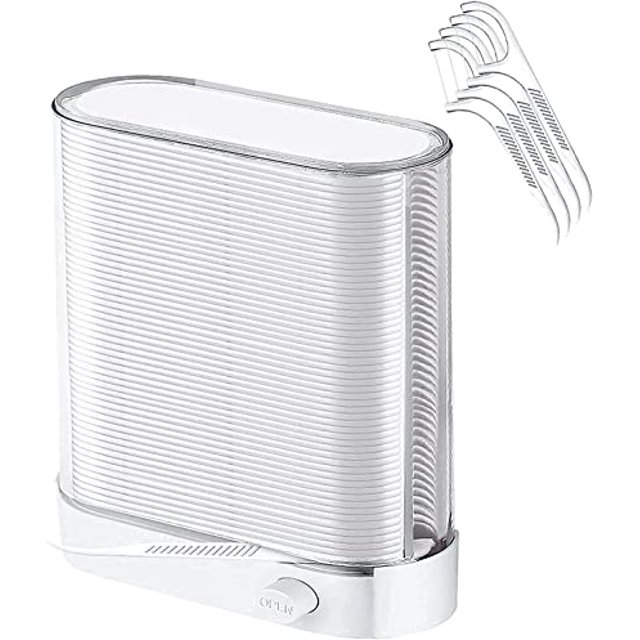 Dispensador de hilo dental blanco higiénico y ordenado, 1 caja de 88 hilos dentales insípidos LingWen 9024715192233