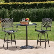 Cobb Outdoor 3 Piece Cast Aluminum Bar Set, Shiny Copper Finish