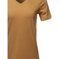 thumbnail image 4 of A2Y Women's Basic Solid Premium Cotton Short Sleeve V-neck T Shirt Tee Tops Coffee 2XL, 4 of 6
