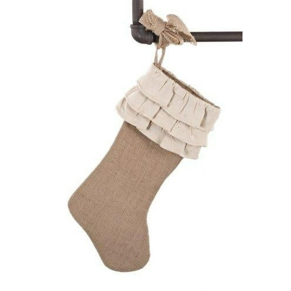fenncostyles.com Holiday Décor Jute Design Natural Christmas Stocking, One Piece