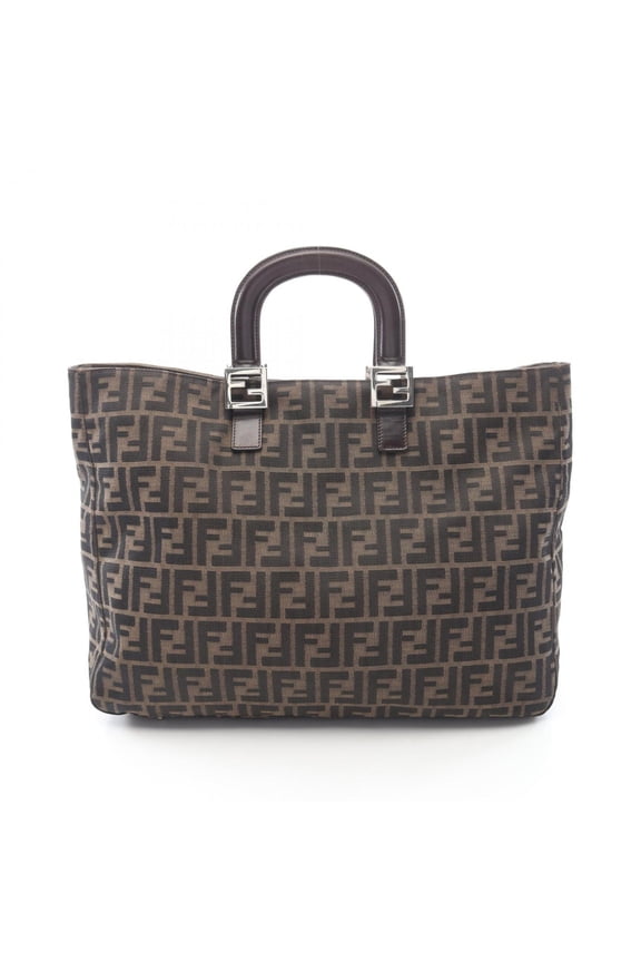 Pre-Owned Fendi Zucca Tote Bag Handbag Canvas Leather Women's Brown 26329