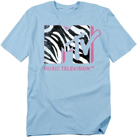 MTV - Logo T-Shirt Pink Zebra Unisex Graphic Tee for Men & Women