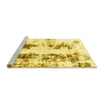 thumbnail image 2 of Ahgly Company Machine Washable Indoor Round Abstract Yellow Modern Area Rugs, 5' Round, 2 of 4