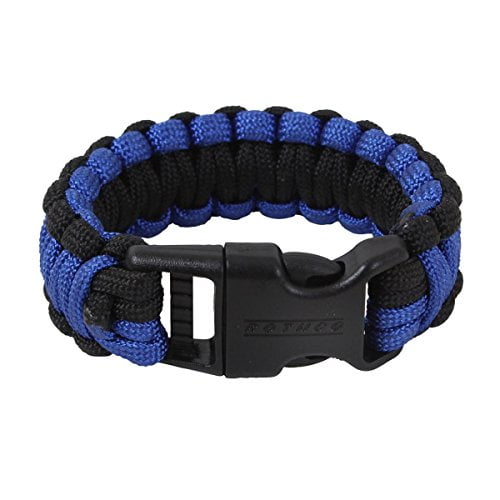 Details about   Paracord survival bracelet black  royal blue support police hand made USA 9 inch 