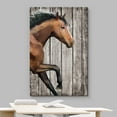 thumbnail image 3 of wall26 Canvas Print Wall Art Retro Wood Panel Brown Stallion Horse Nature Animals Digital Art Realism Decorative Farmhouse Zen Rustic Multicolor Wildlife for Living Room, Bedroom, Office - 12&quot;x1, 3 of 5