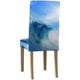 thumbnail image 2 of ABPHQTO Ocean View Blue Underwater Sunlight Cloudy Sky Stretch Funda protectora para silla Funda protectora de asiento para comedor Hotel Wedding Party Set de 1, 2 of 4