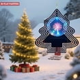 thumbnail image 2 of Metal Hanging Christmas Tree Wind Spinner - Festive Design with Illuminated Tree & Colorful Fireworks for Garden Decor, 2 of 7