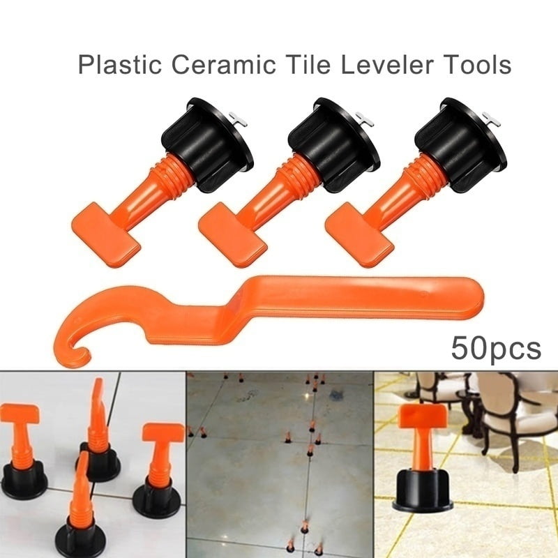 50Pcs Spacers Wedges Flooring Wall Tile Leveling System Leveler Plastic