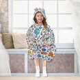 thumbnail image 7 of FORMRS Wearable Blanket Hoodie with Sleeves for Kids Cozy Flannel Sweatshirt, Doodle Pattern, 7 of 7