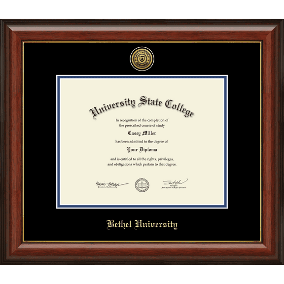 Bethel University at Indiana Diploma Frame, Document Size 11" x 8.5"