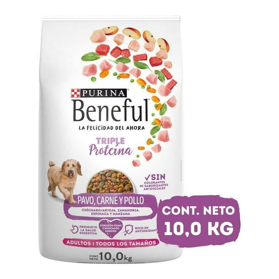 Alimento para Perro Beneful Adulto Todos los Tamaños Triple Proteína 10.0 kg